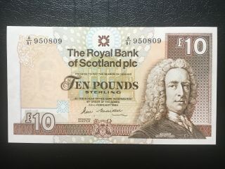 The Royal Bank Of Scotland 1989 £10 Ten Pounds Banknote Unc S/n A81 950809