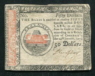 Cc - 97 January 14,  1779 $50 Fifty Dollars Continental Currency Note