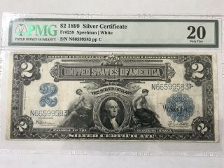$2 (two Dollars) 1899 Silver Certificates