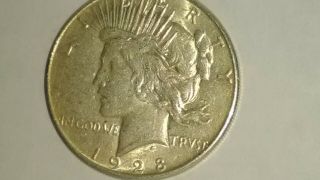 1928 - S Peace Silver Dollar $1 United States Coin