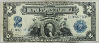 $2 Dollars 1899 Series Large Size Note Silver Certificate