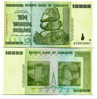 Zimbabwe 10 Trillion Dollars 2008 P - 88 Xf