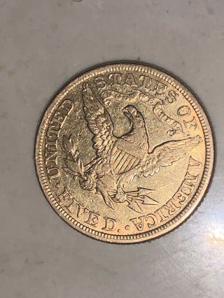 1881 Liberty Head Half Eagle Motto Above Eagle Gold $5 Dollar U.  S.  Coin Ungraded 3