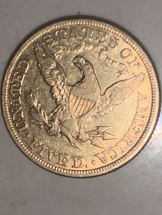 1881 Liberty Head Half Eagle Motto Above Eagle Gold $5 Dollar U.  S.  Coin Ungraded 4