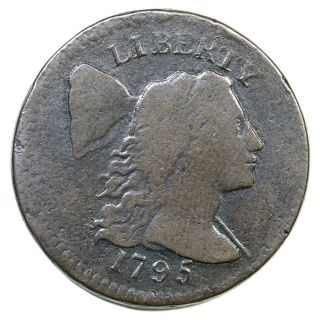 1795 S - 78 Plain Edge Liberty Cap Large Cent Coin 1c
