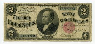 1891 Fr.  246 $2 United States " William Windom " Silver Certificate Note