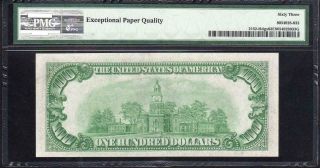 1934 $100 ST LOUIS Federal Reserve Note FRN PMG 63 EPQ Fr 2152 - h H00384834A 3