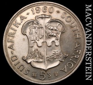 South Africa: 1960 Five Shillings - Large Coin - Silver Nr657