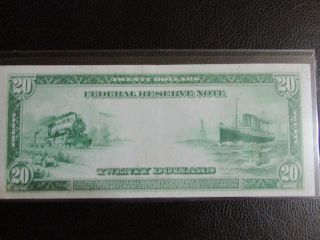 1914 Fr 1011b $20 SAN FRANCISCO Federal Reserve Note WHITE / MELLON AU 4