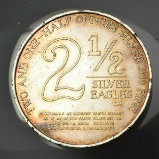 W.  H.  Foster Inc 1969 Silver Eagles 2 1/2 Ounce 999 Fine Silver Round 10,  000