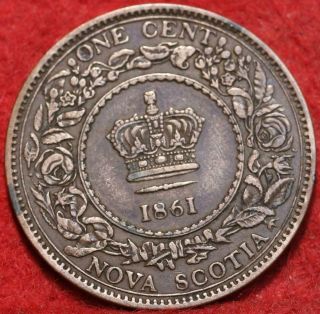 1861 Nova Scotia One Cent Foreign Coin 2