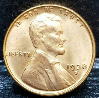 1938 - S Lincoln Wheat Penny Cent - Choice Gem Brilliant Uncirculated 03
