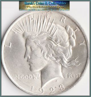 1923 Peace Dollar Very Choice Lustrous Uncirculated Buy For $27