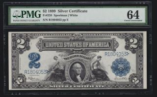 Us 1899 $2 M&a Silver Certificate Fr 258 Pmg 64 V Ch Cu (053)