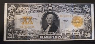 1922 $20 Gold Certificate - Vf / Xf