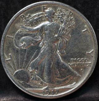1917 - S Obverse Walking Liberty Silver Half Dollar Xf/au Details Walker Jj416