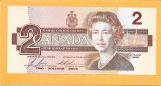 1986 Canadian 2 Dollar Bill Egr8977267 Crisp (unc)