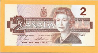 1986 Canadian 2 Dollar Bill Egr8977269 Crisp (unc)