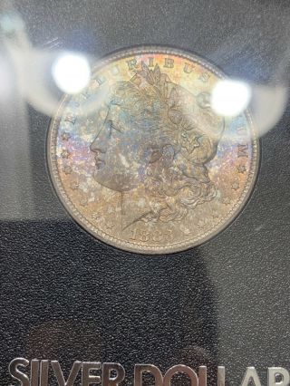 1883 - CC GSA Toned Morgan Silver Dollar Colorful Rainbow Toning GEM BU Beauty 10