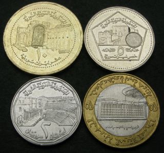 Syria 2,  5,  10,  25 Pounds 1996/2003 - 4 Coins.  - 2669