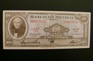 Mexico 100 Pesos 1961 Crisp Au/unc