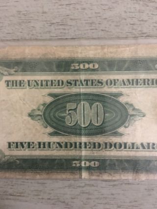 1934 $500.  00 federal reserve note 5