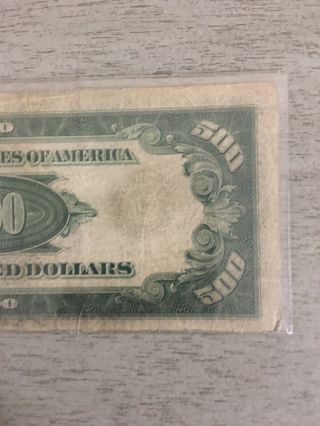 1934 $500.  00 federal reserve note 6
