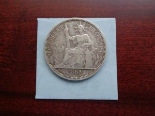 1885 A French Indo - China Piastre Large Silver Coin