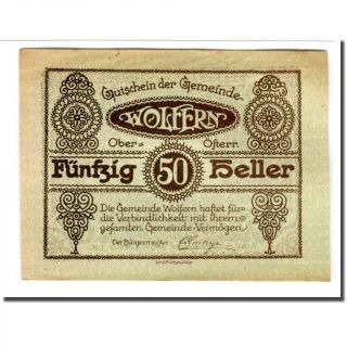 [ 661794] Banknote,  Austria,  Wolfern,  50 Heller,  Valeur Faciale 2,  1920,  Unc (63)