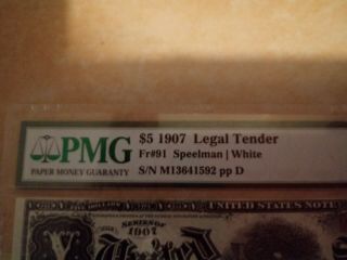 1907 $5 legal Tender note 3