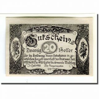 [ 661906] Banknote,  Austria,  Waldburg O.  Ö.  Gemeinde,  20 Heller,  Paysage 1,  1920