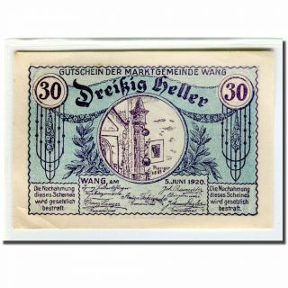 [ 661920] Banknote,  Austria,  Wang N.  Ö.  Marktgemeinde,  30 Heller,  village 1 2