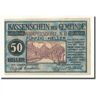 [ 363229] Banknote,  Austria,  Wampersdorf,  50 Heller,  Paysage,  Unc (63),  Mehl:fs