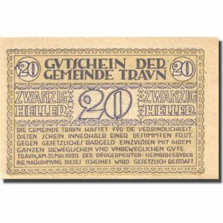 [ 275584] Banknote,  Austria,  Traun,  20 Heller,  Valeur Faciale,  1920 Unc (63)