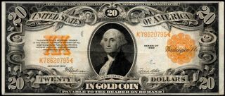 1922 $20 DOLLAR IN GOLD COIN / CERTIFICATE FR - 1187 2