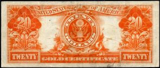 1922 $20 DOLLAR IN GOLD COIN / CERTIFICATE FR - 1187 4
