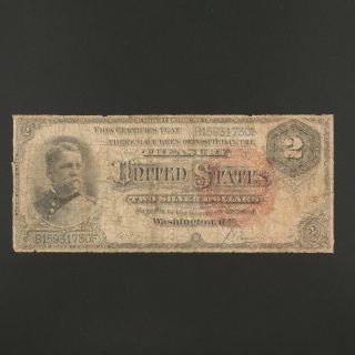 Series Of 1886 U.  S.  $2 Silver Certifcate