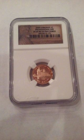2009 S Bronze 1cent Lincoln Professional Life Ngc Certified Pf 69 Rd Ultra Cameo