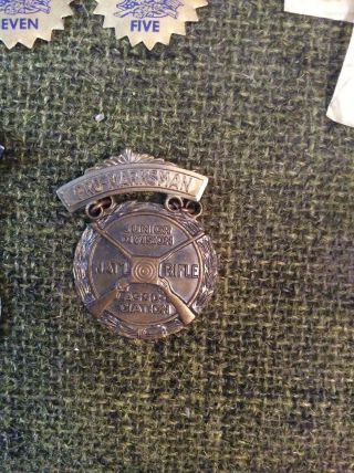 Marksman First Class National Rifle Association Junior Division Medal Pin (O) 2 3