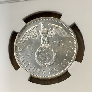 Germany 1939 - A 5 Reichsmark Hindenburg Silver Ngc - Km94 - 006