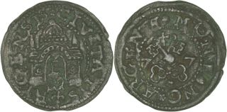Latvia Riga: Schilling Silver 1577 Vf