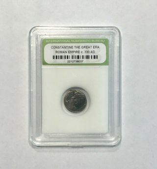 Slabbed Roman Empire Constantine I Ancient Bronze Coin C.  300 A.  D.