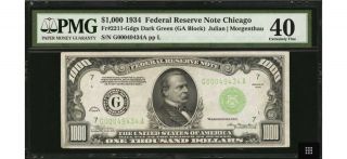 1934 $1000 Federal Reserve Note Bill Chicago Pmg Ef40 Fr 2211