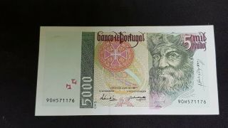 Bank Of Portugal,  5000 Escudos 1998,  Xf