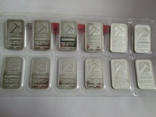 12 X Pan American Silver Corp 1/2 Oz Bullion Bars.  999 Fine Silver
