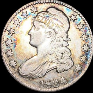1834 Capped Bust Half Dollar Closely Uncirculated High End Silver Collectible Nr
