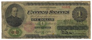 $1 1862 Legal Tender United States Note Fr.  17a