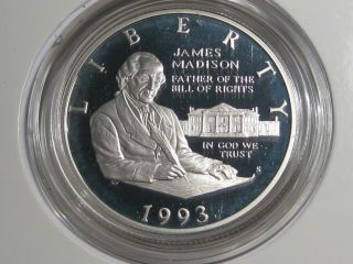 1993 US Bill of Rights Proof Silver Half Dollar.  Stamp & Coin.  17 3
