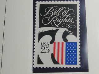 1993 US Bill of Rights Proof Silver Half Dollar.  Stamp & Coin.  17 5