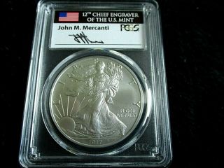 2017 W Burnished First Strike American Eagle Pcgs Sp70 Mercanti Label Key Date